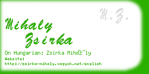 mihaly zsirka business card